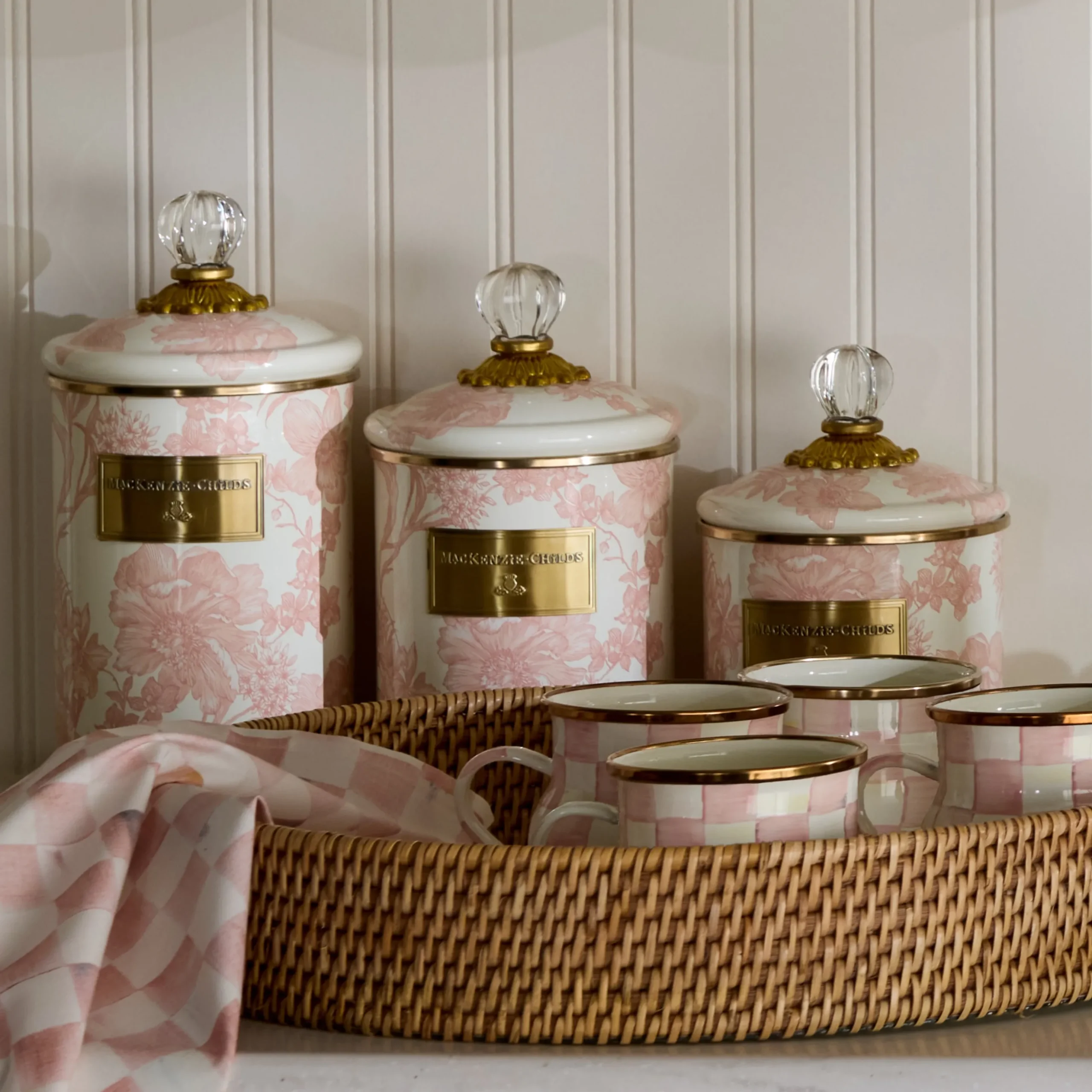 Rosy English Garden Medium Canister