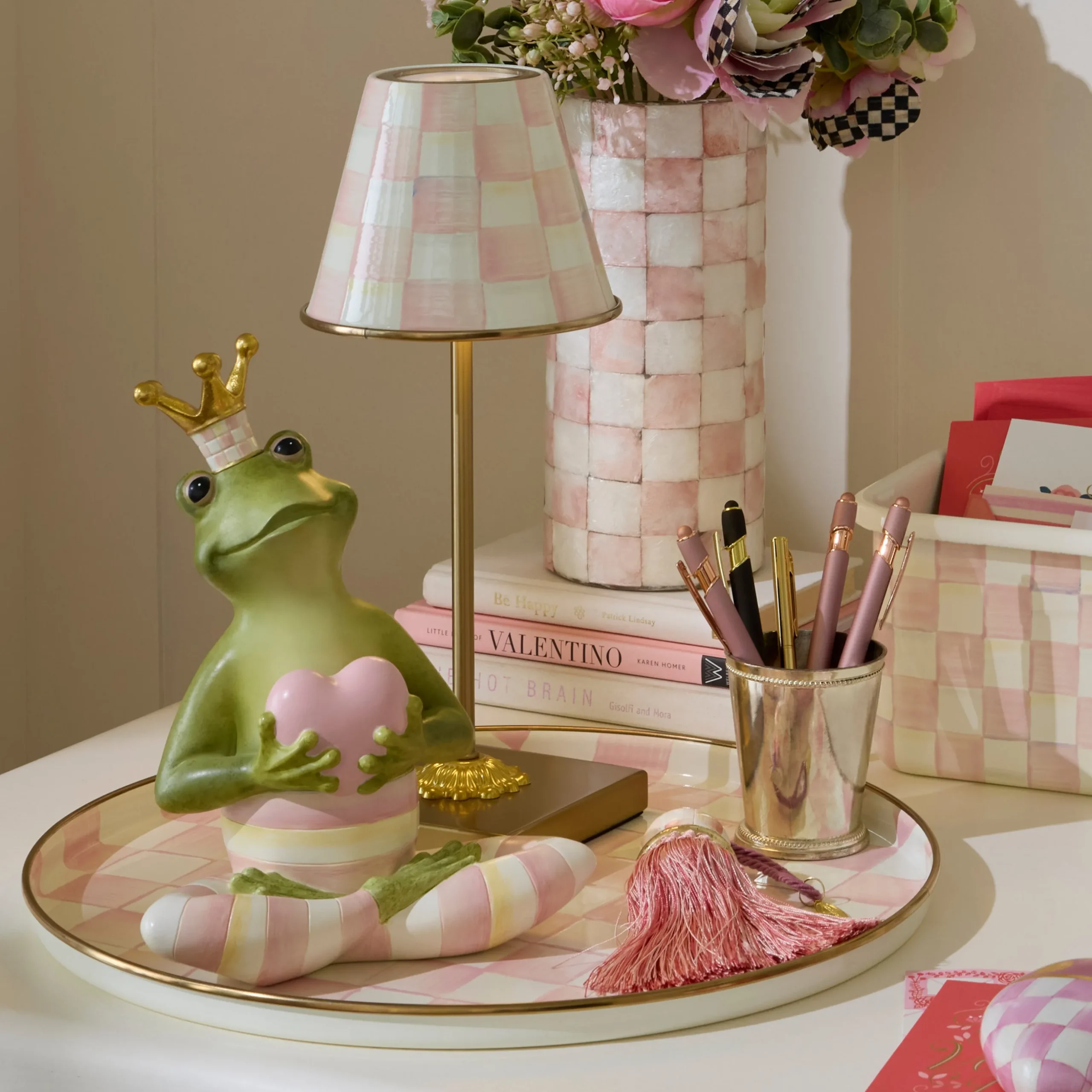 Rosy Fergal the Frog with Heart Decor
