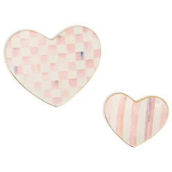 Rosy Heart Trinket Dishes, Set of 2