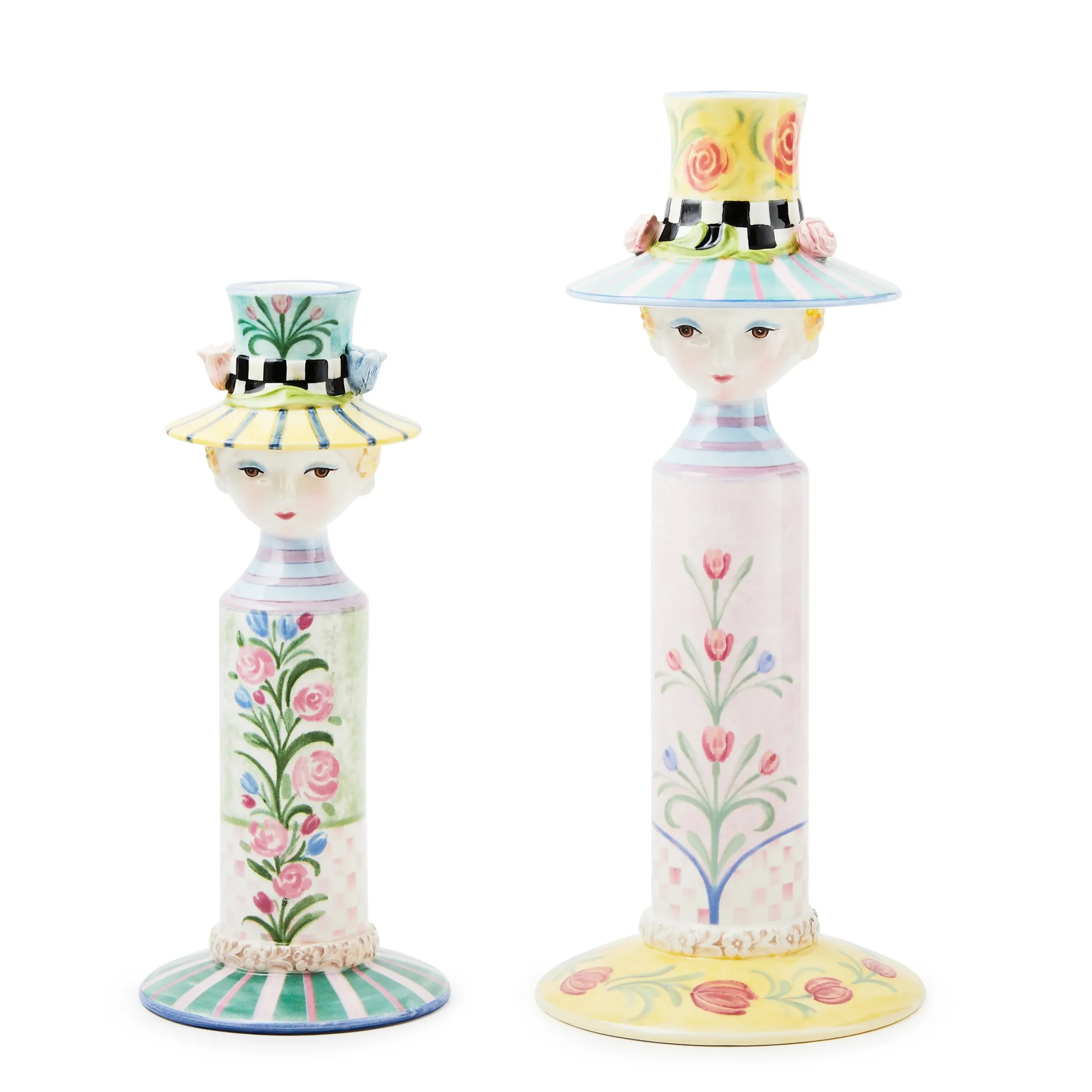 Rosy Meadow Lady Candle Holders, Set of 2