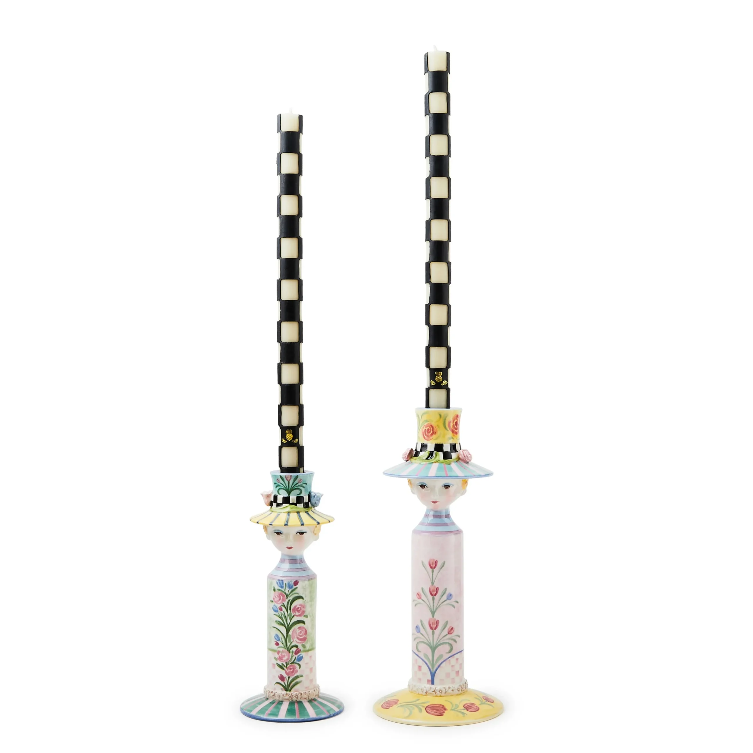 Rosy Meadow Lady Candle Holders, Set of 2