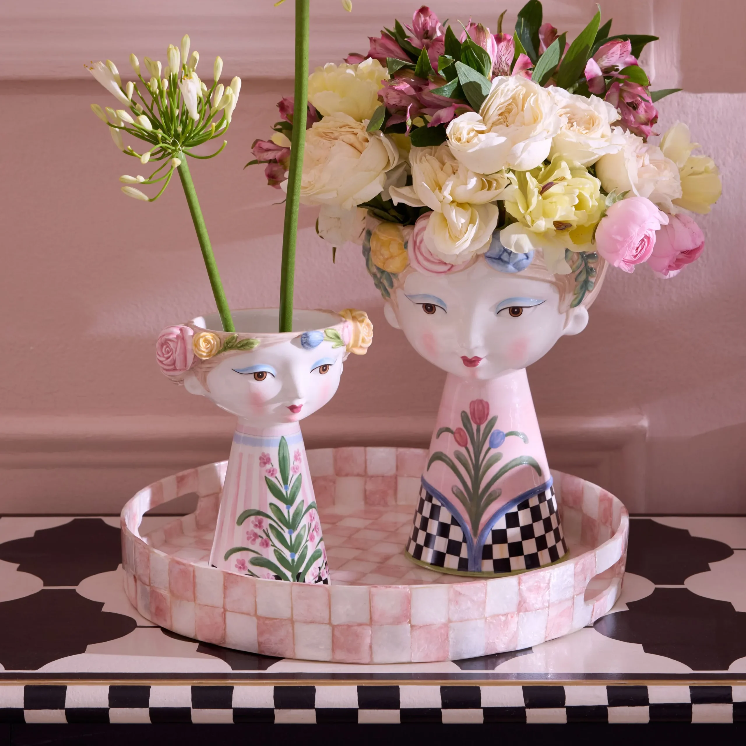 Rosy Meadow Short Lady Vase