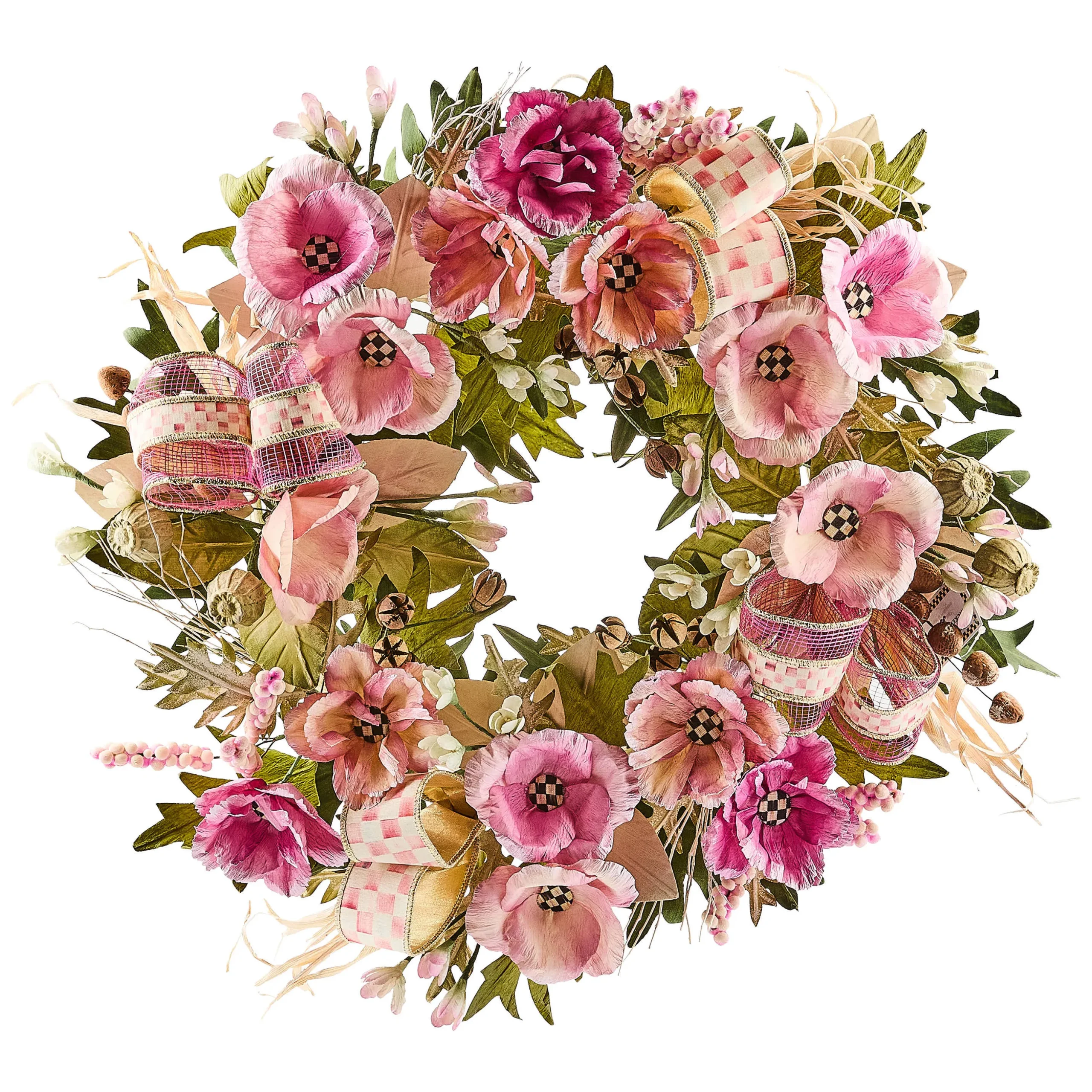 Rosy Poppy 22" Wreath