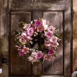 Rosy Poppy 22" Wreath