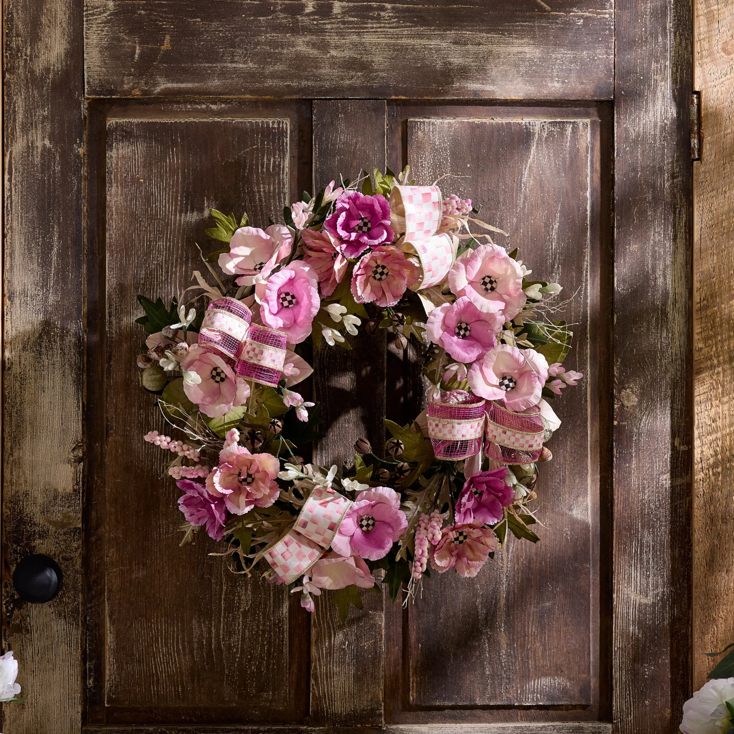 Rosy Poppy 22" Wreath