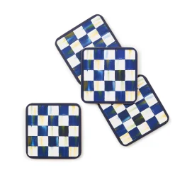 Royal Check Cork Back Coasters, Set of 4
