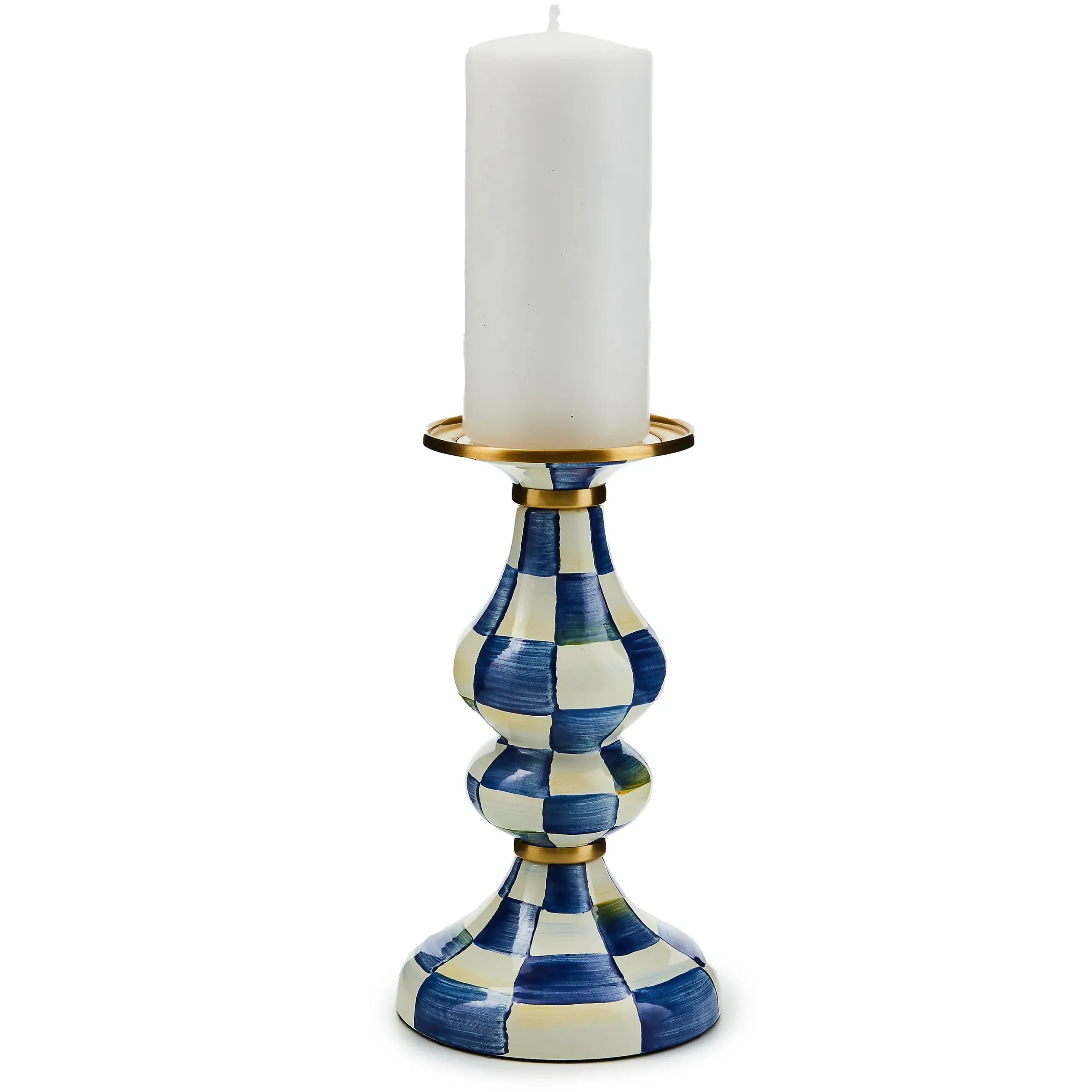 Royal Check Medium Pillar Candlestick