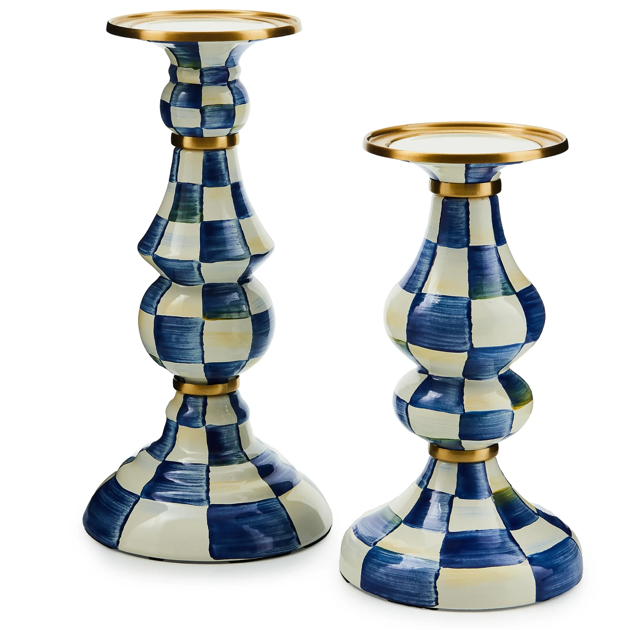 Royal Check Medium Pillar Candlestick