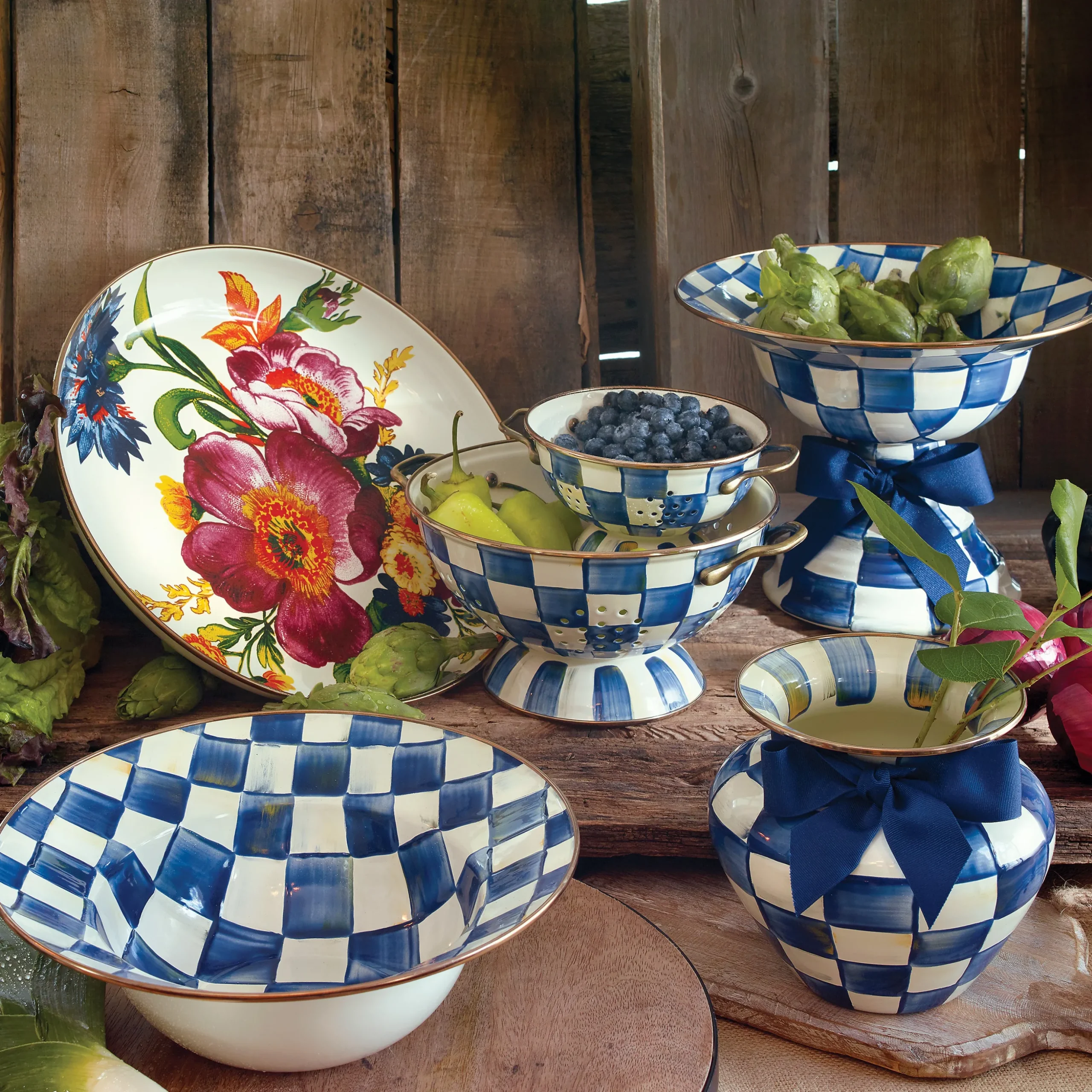 Royal Check Serving Bowl