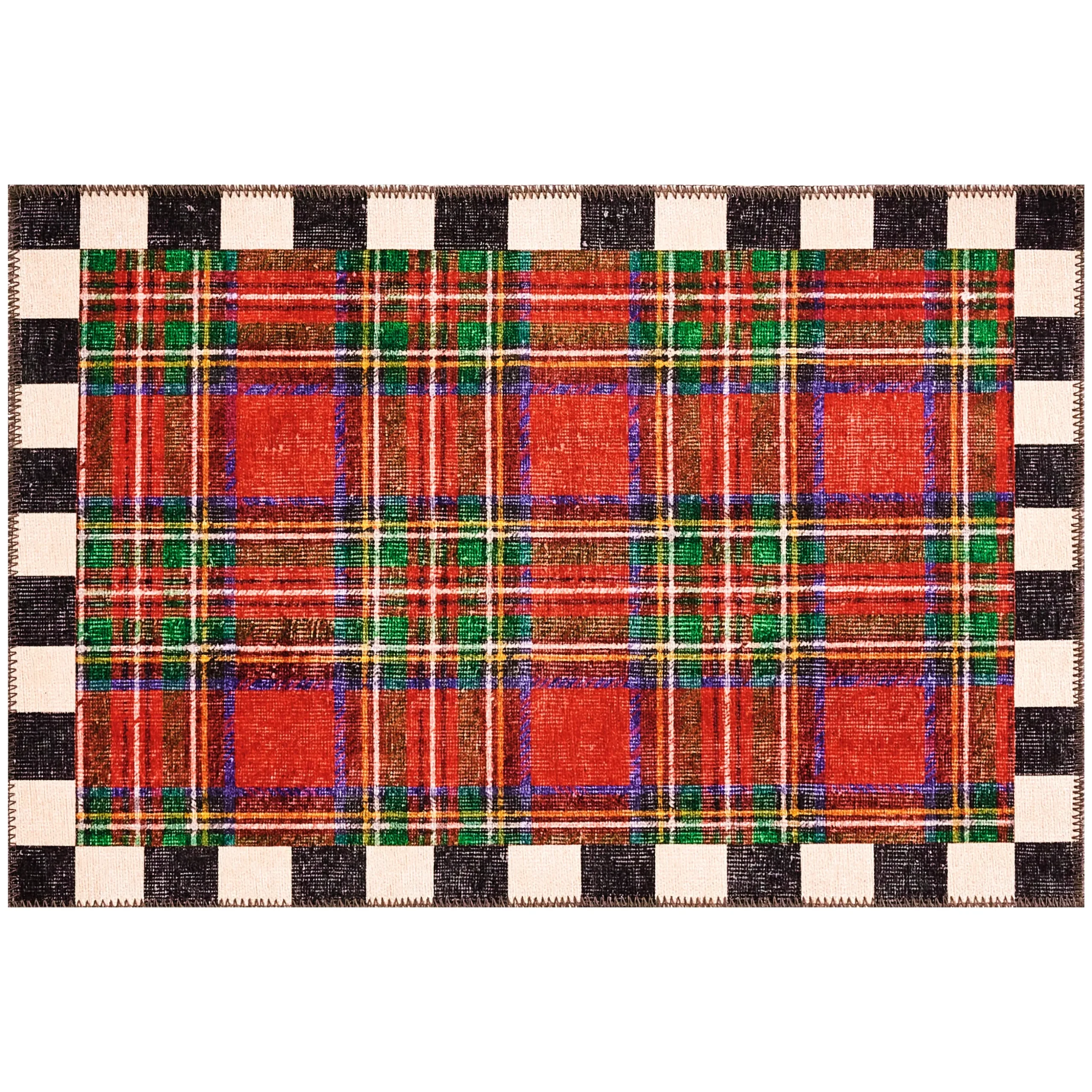 Royal Stewart Tartan Red 2' x 3' Washable Rug