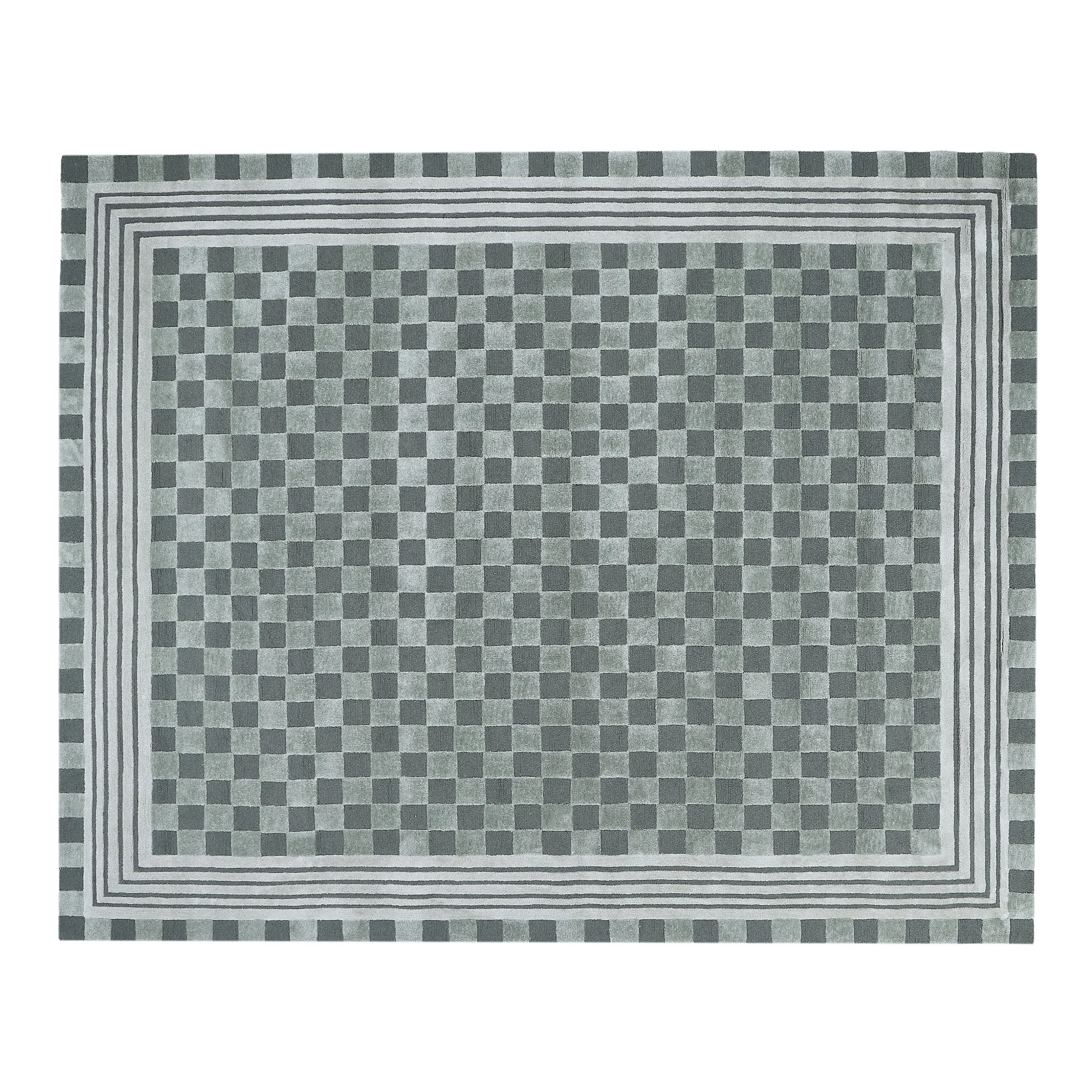 Sage Green Tonal Check 8' x 10' Rug