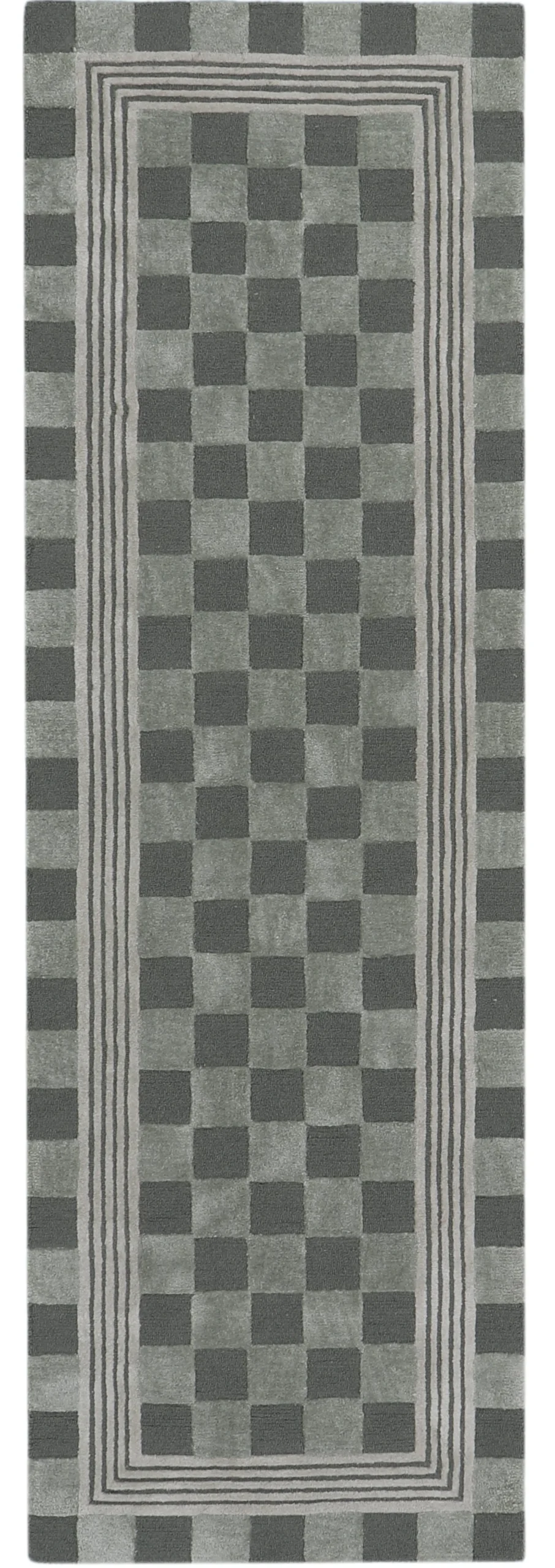Sage Green Tonal Check 2'6" x 8' Rug