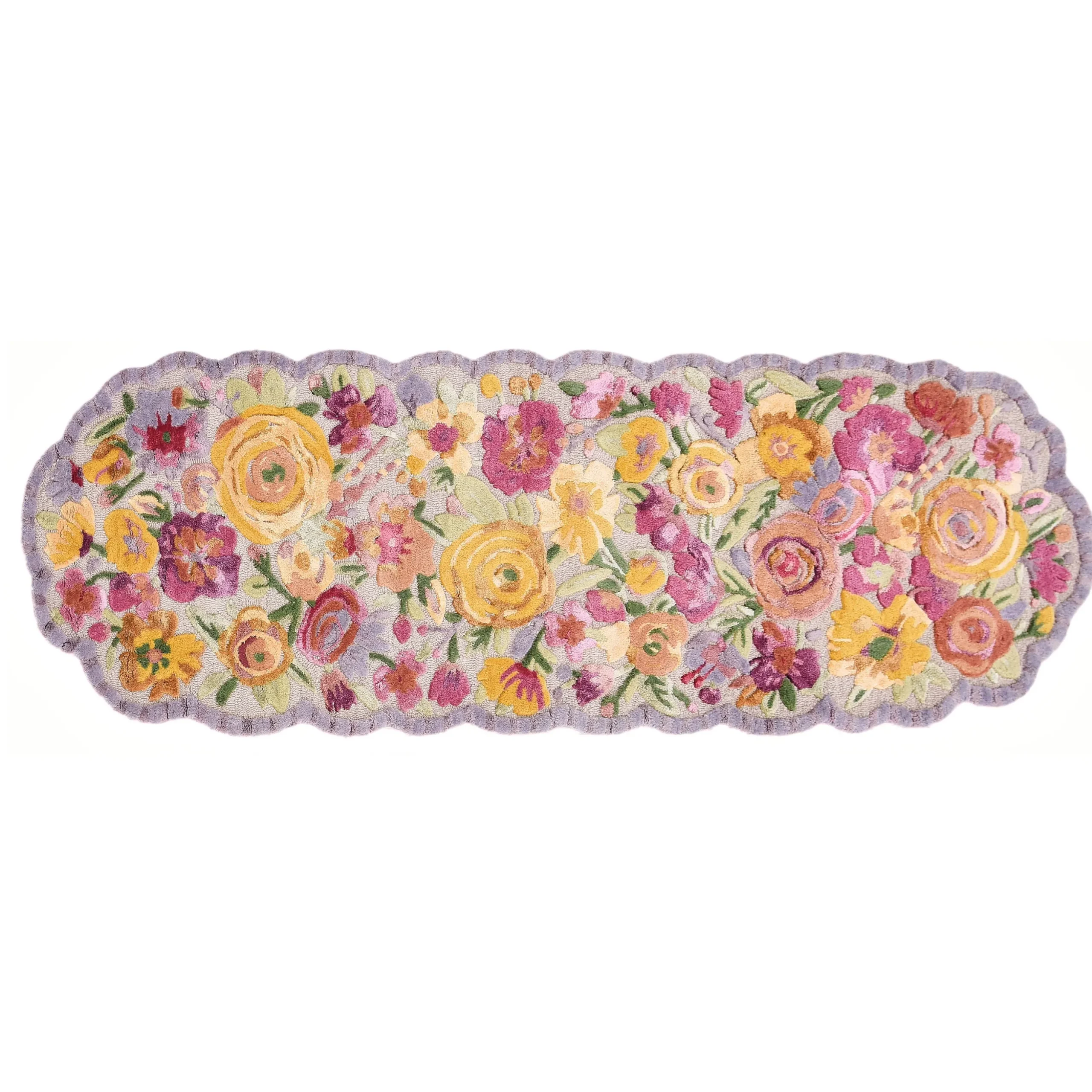 Scalloped Flower Meadow 2'6" x 8' Runner Rug