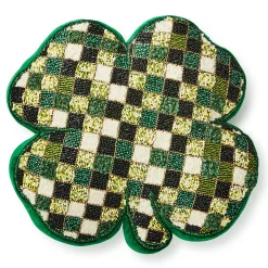 Shaped Lucky Clover Throw Pillow