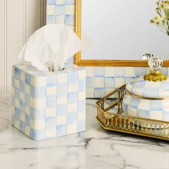 Sky Check Boutique Tissue Box Cover