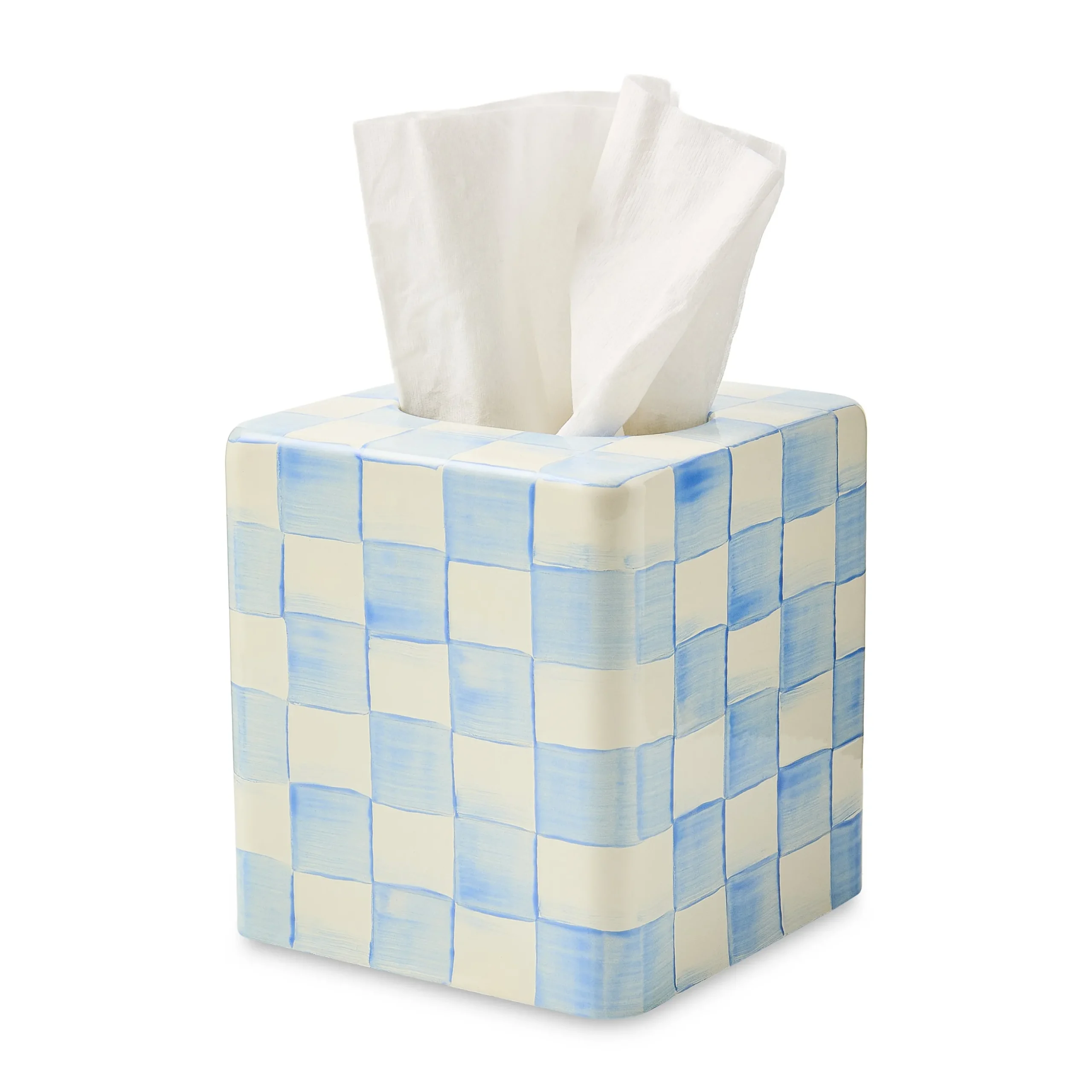 Sky Check Boutique Tissue Box Cover