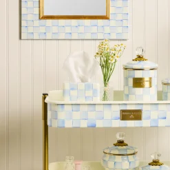 Sky Check Boutique Tissue Box Cover