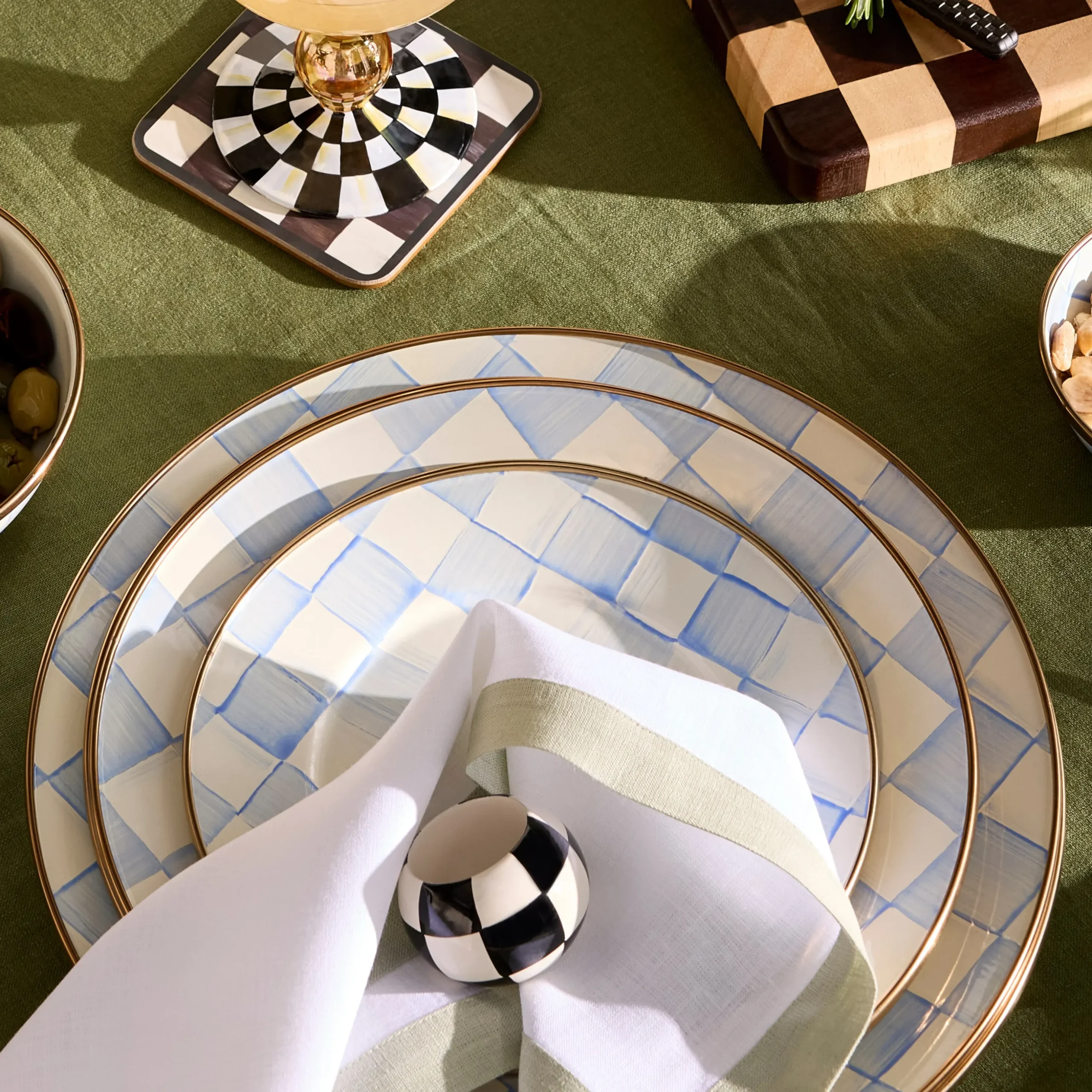Sky Check Dinner Plate