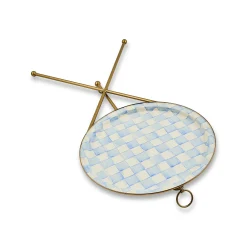 Sky Check Enamel Tilt Accent Table