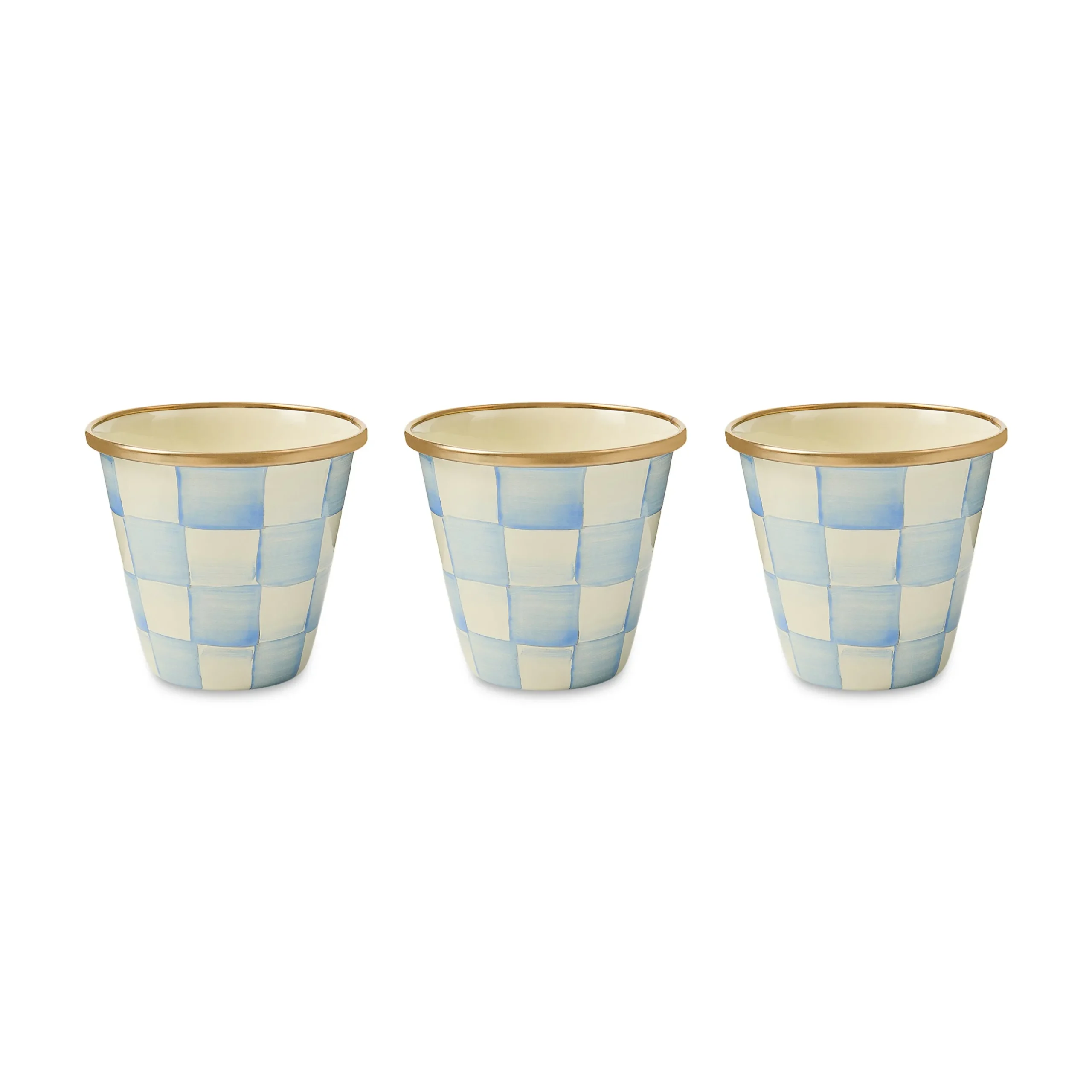 Sky Check Herb Pots, Set of 3