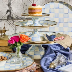 Sky Check Large Pedestal Platter