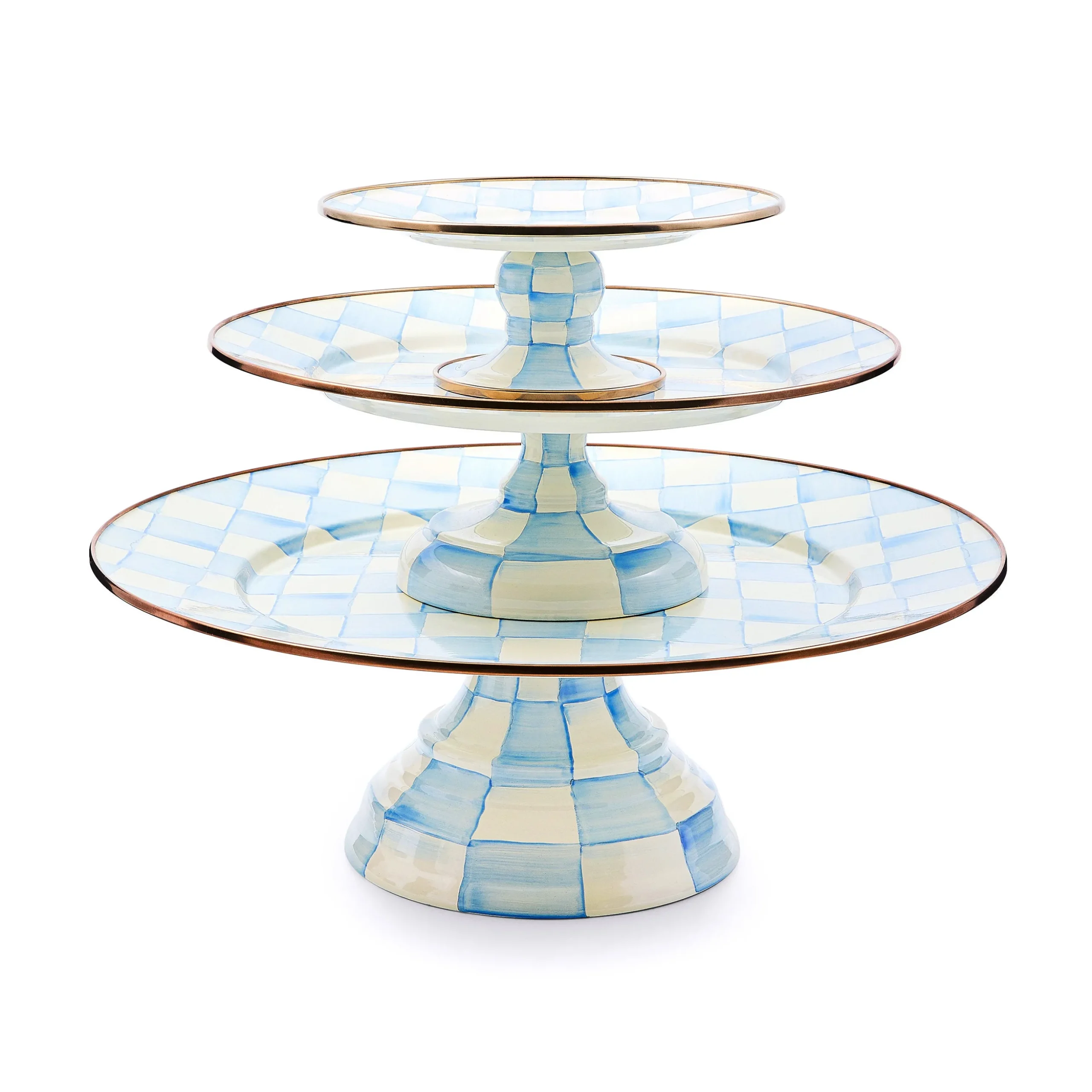 Sky Check Large Pedestal Platter