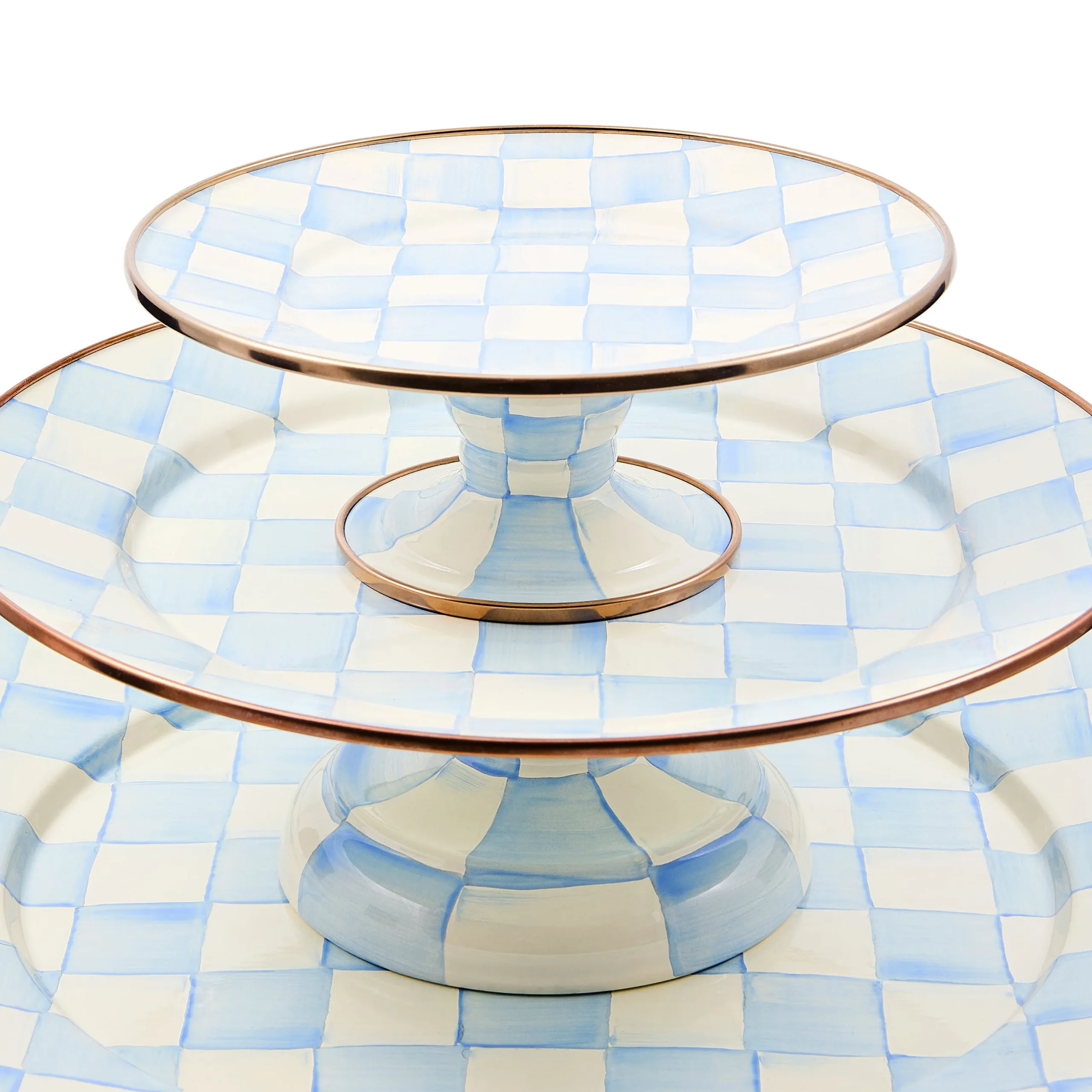 Sky Check Large Pedestal Platter