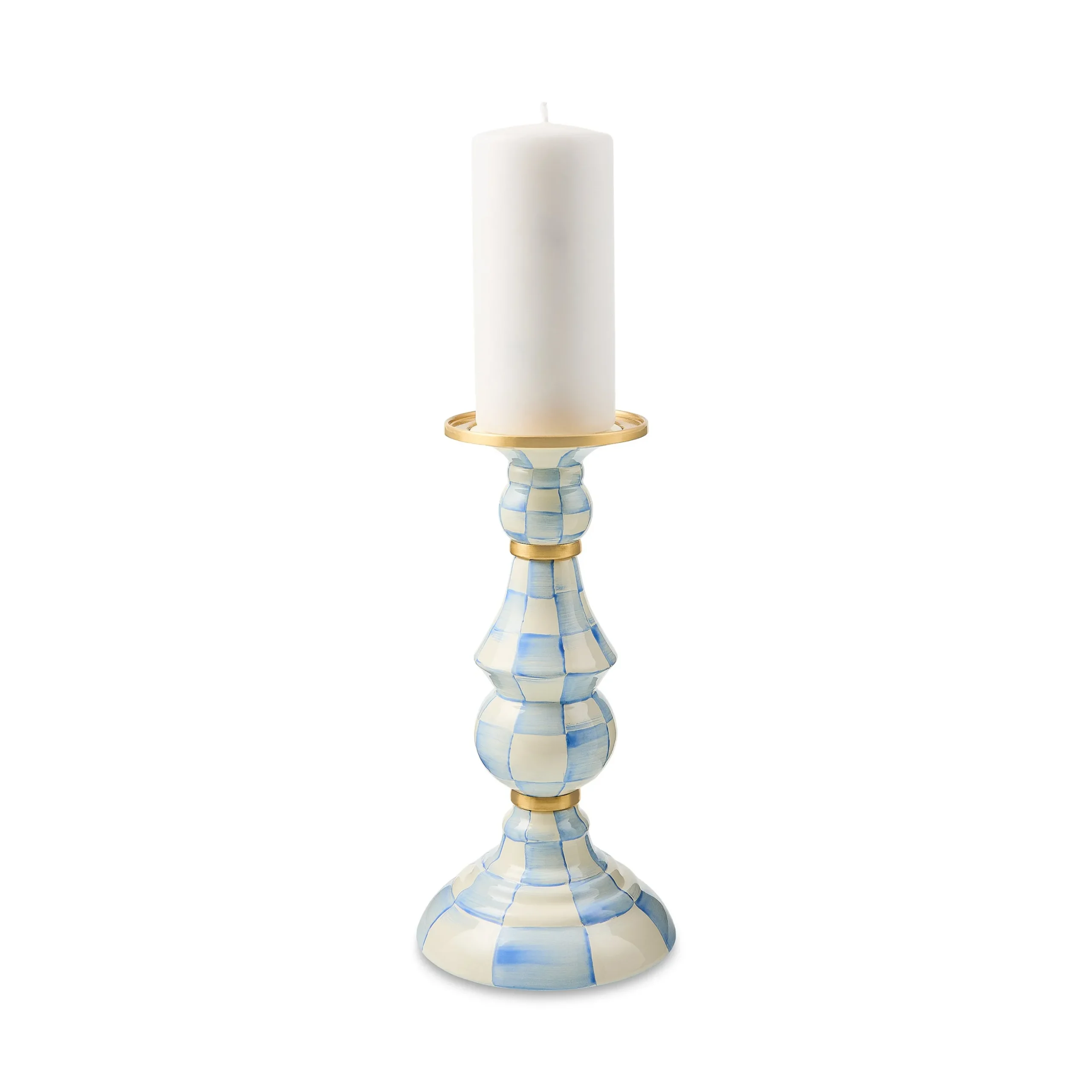 Sky Check Large Pillar Candlestick