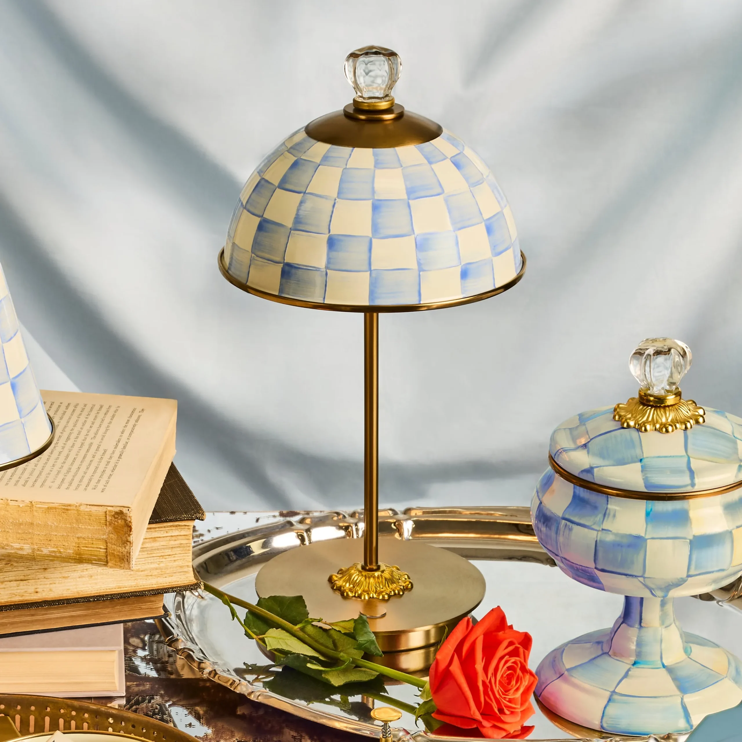 Sky Check LED Rechargeable Dome Table Lamp