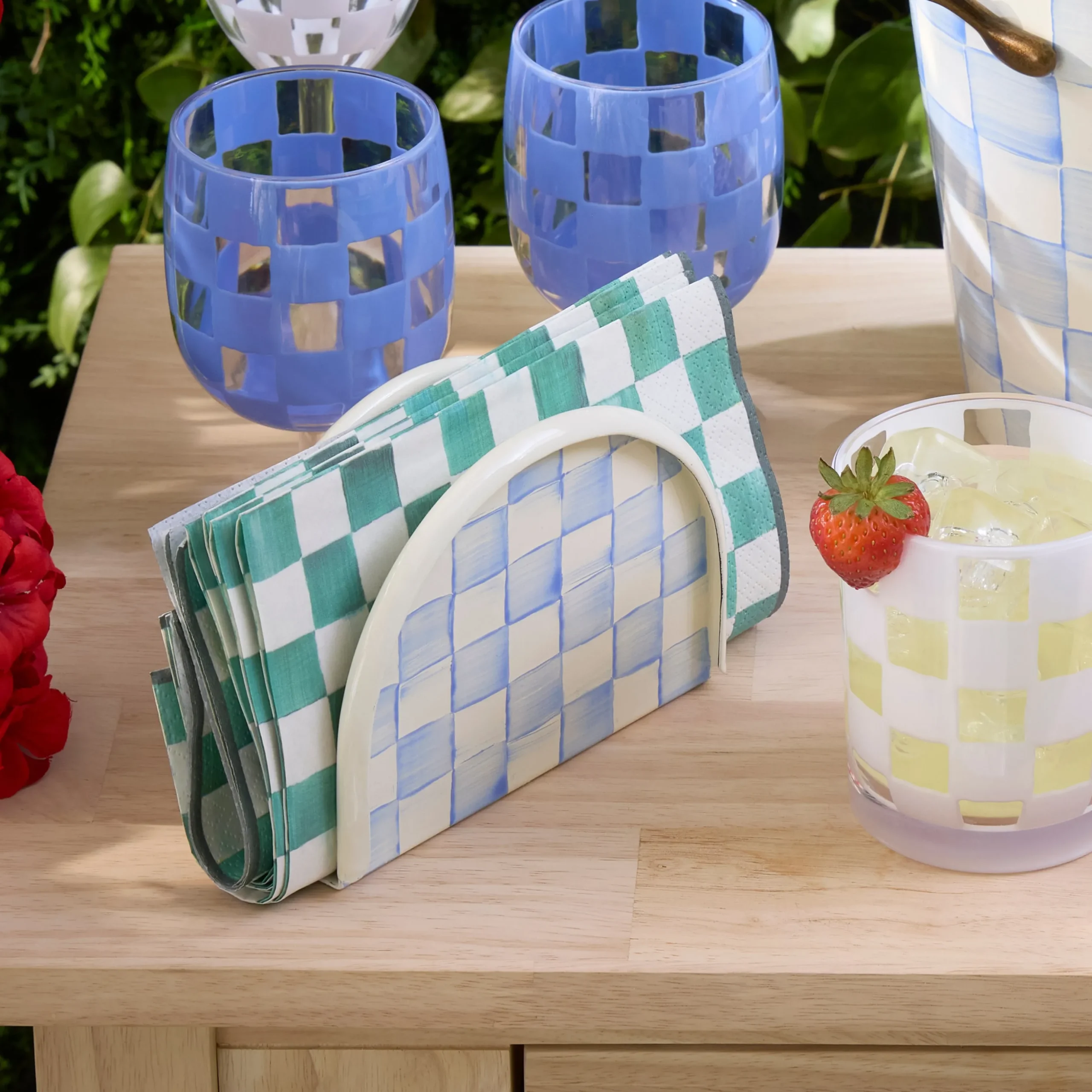 Sky Check Napkin Holder