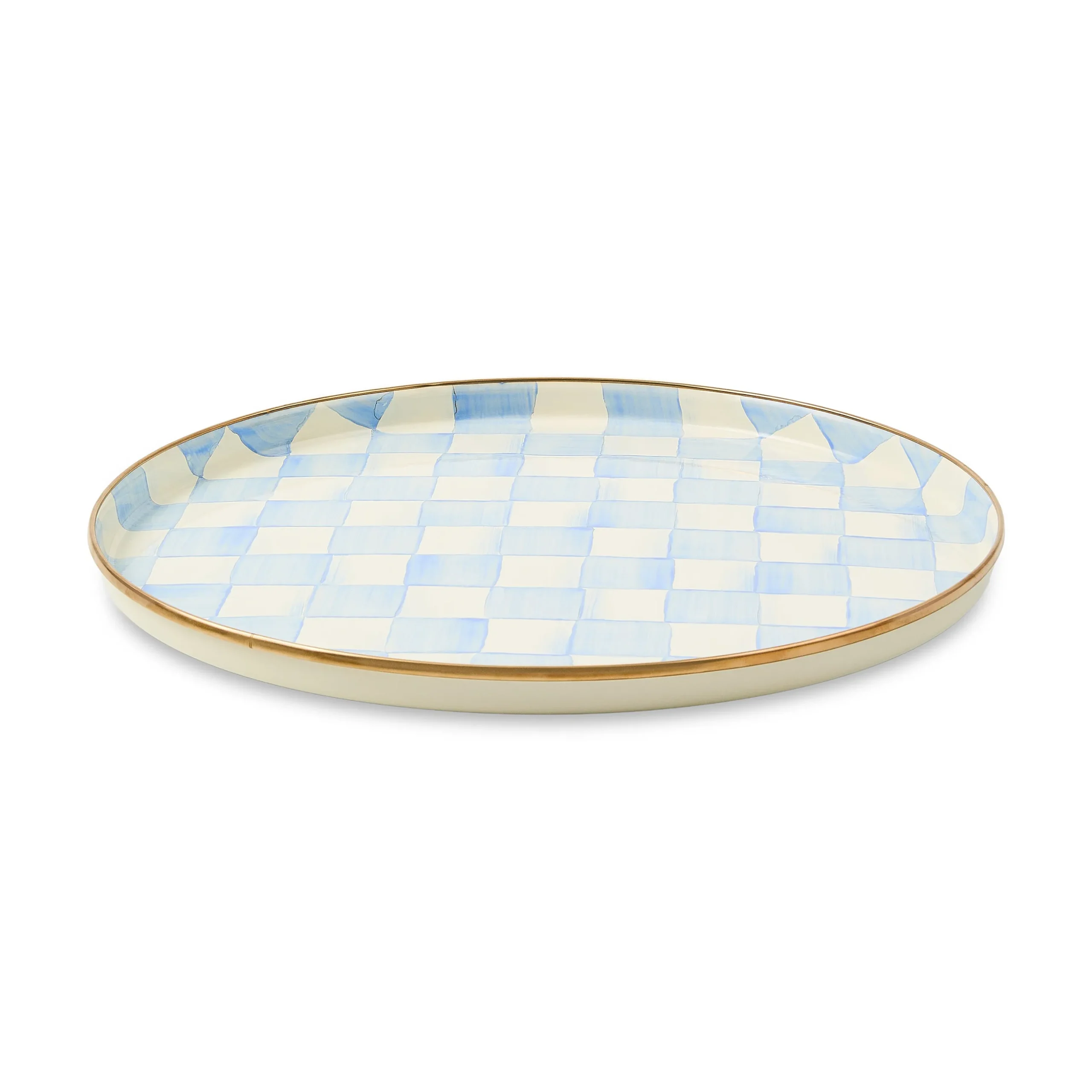 Sky Check Round Tray