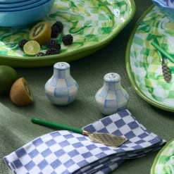 Sky Check Salt & Pepper Shakers