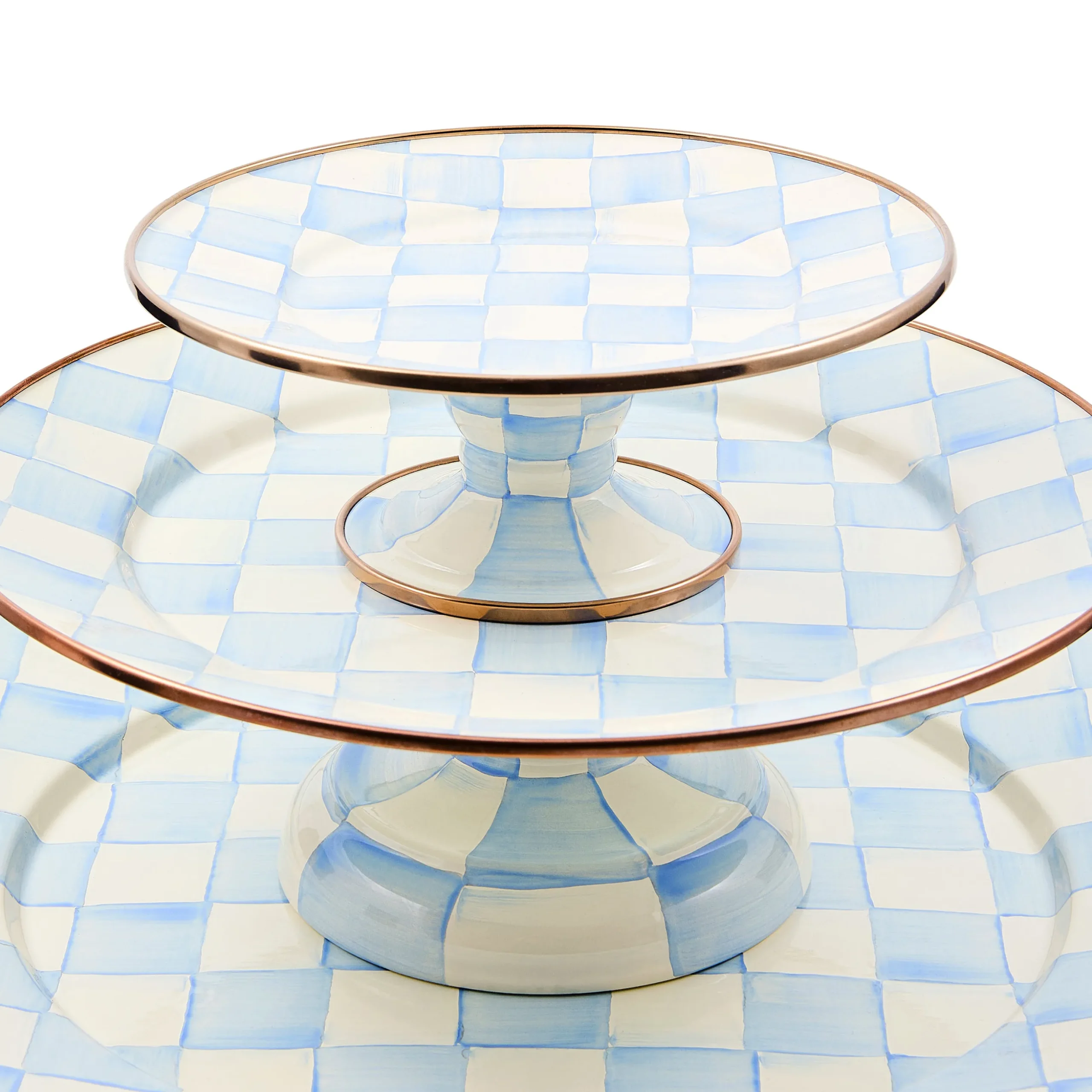 Sky Check Small Pedestal Platter