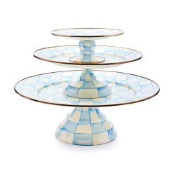 Sky Check Small Pedestal Platter