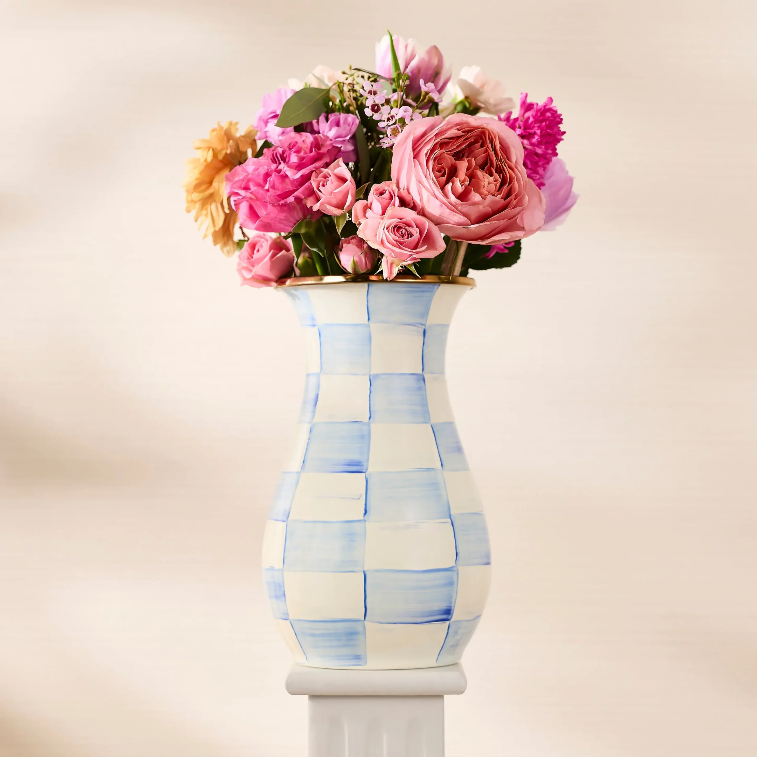 Sky Check Tall Vase