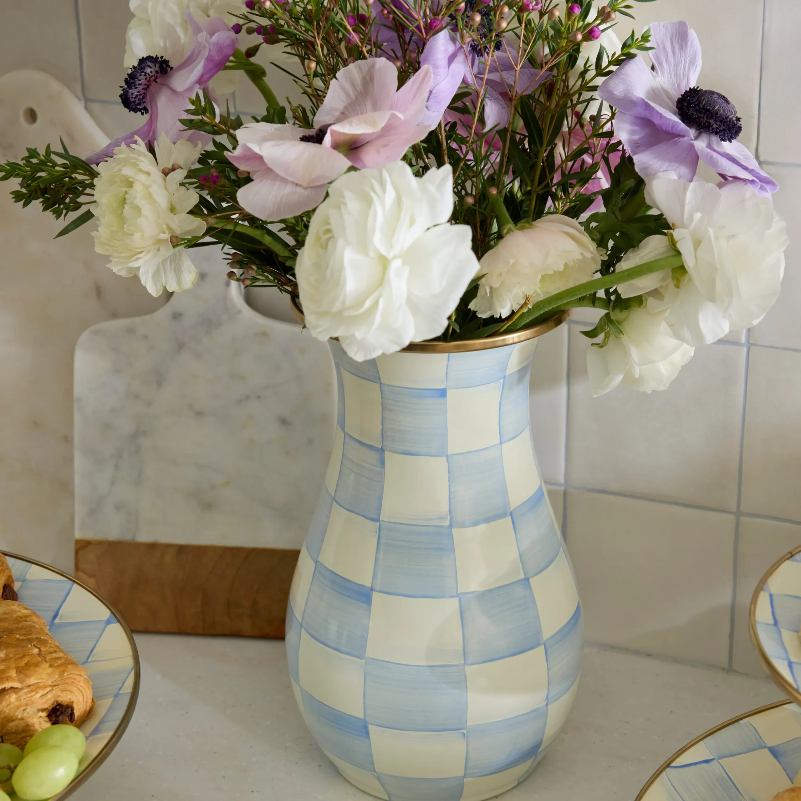 Sky Check Tall Vase