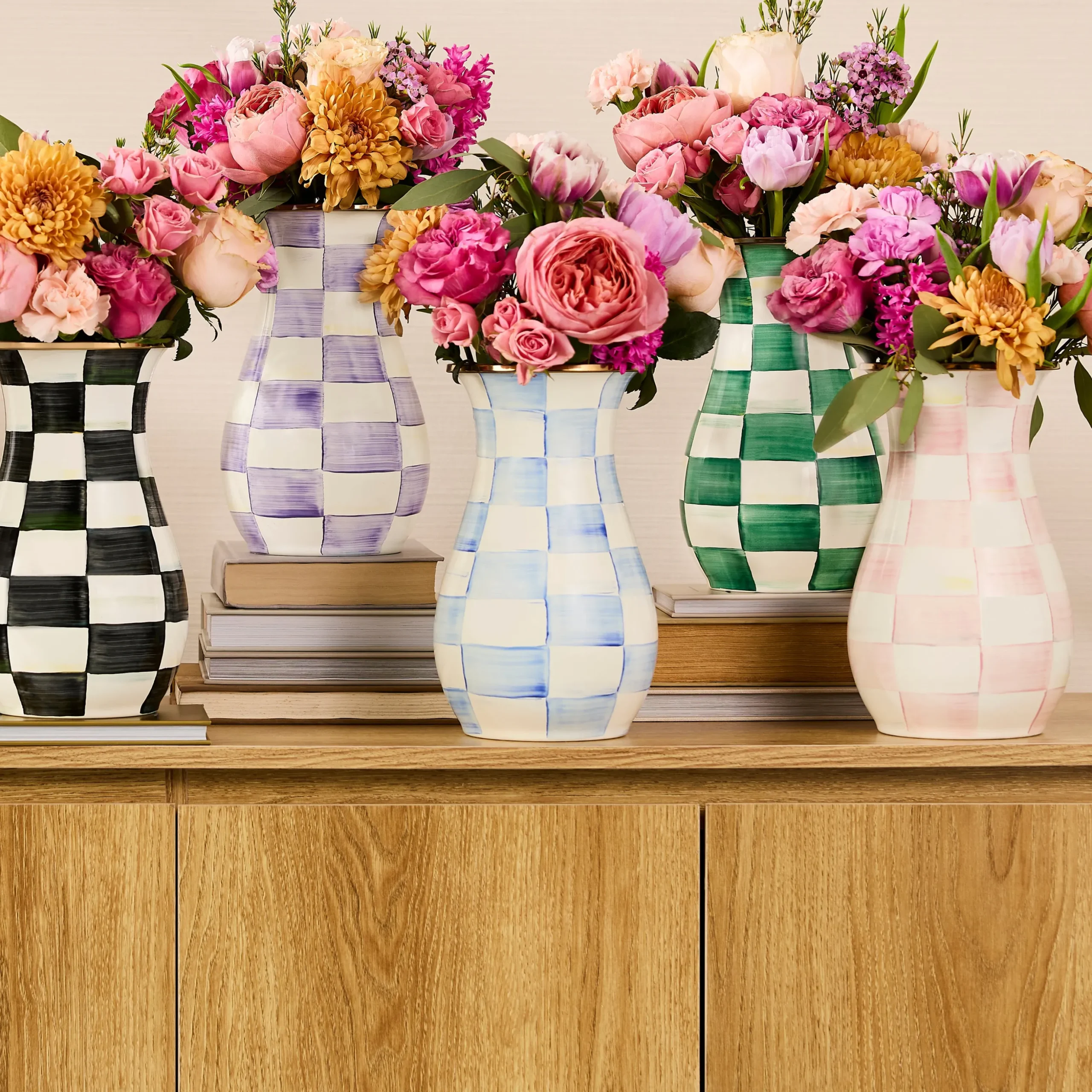 Sky Check Tall Vase