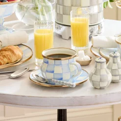 Sky Check Teacup