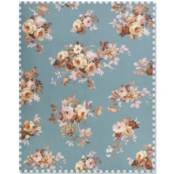 Slate Wild Rose 8' x 10' Washable Rug