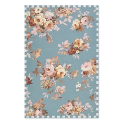 Slate Wild Rose 5' x 7'6" Washable Rug