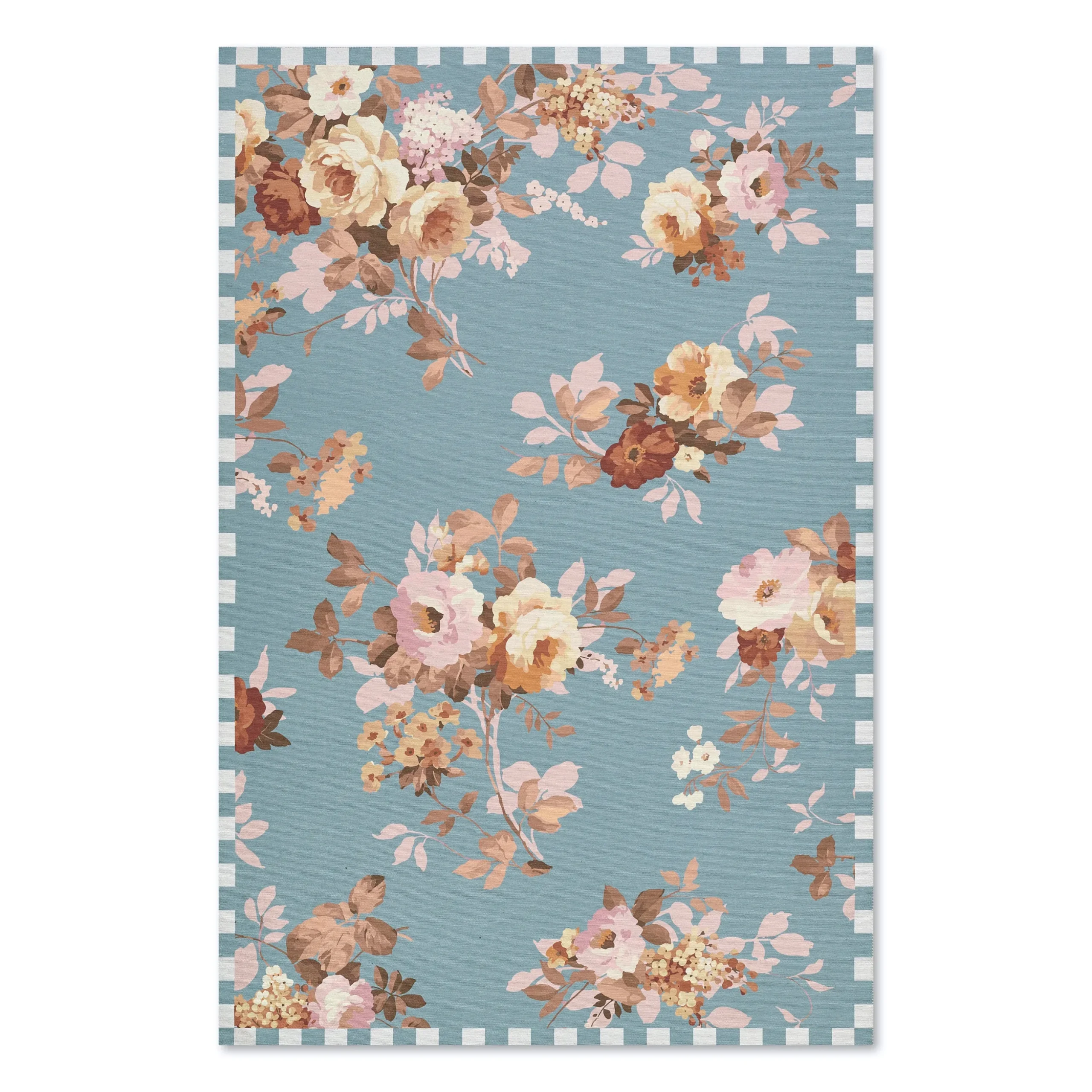 Slate Wild Rose 5' x 7'6" Washable Rug