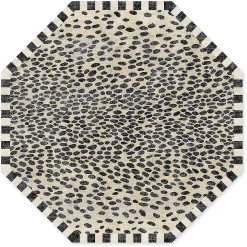 Snow Leopard 6' Octagon Washable Rug