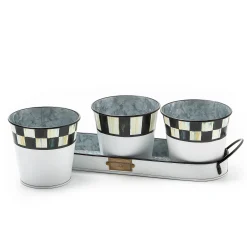 Spectator Galvanized Herb Pots, Set of 3