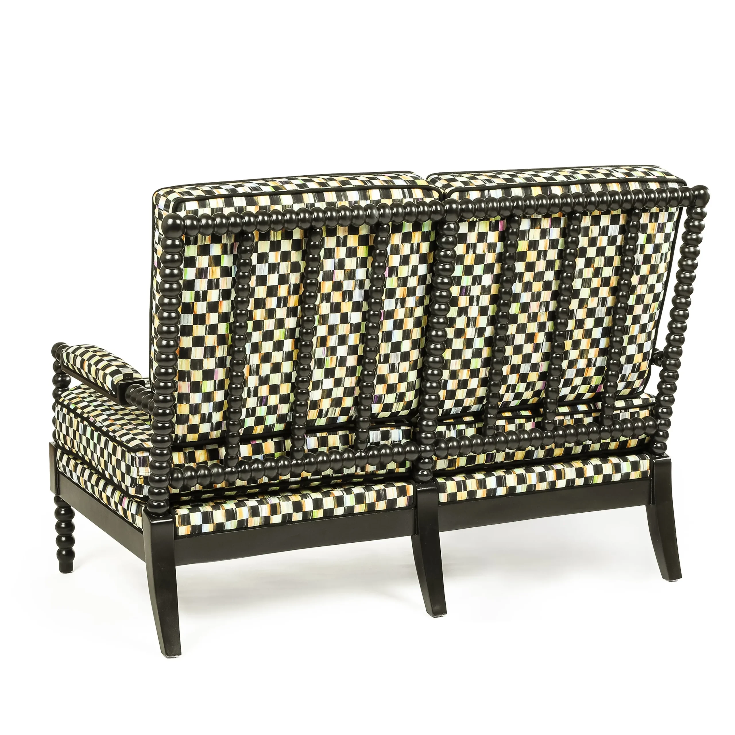 Spindle Check Outdoor Loveseat
