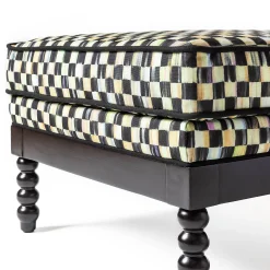 Spindle Check Outdoor Ottoman