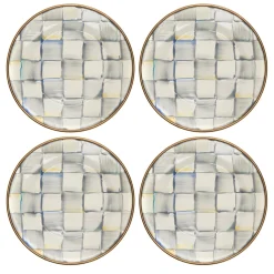 Sterling Check Appetizer Plates, Set of 4