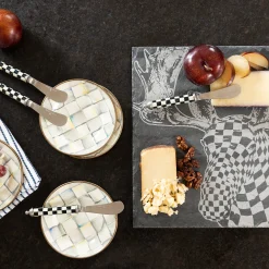 Sterling Check Appetizer Plates, Set of 4
