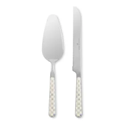 Sterling Check Bistro Cake Serving Set