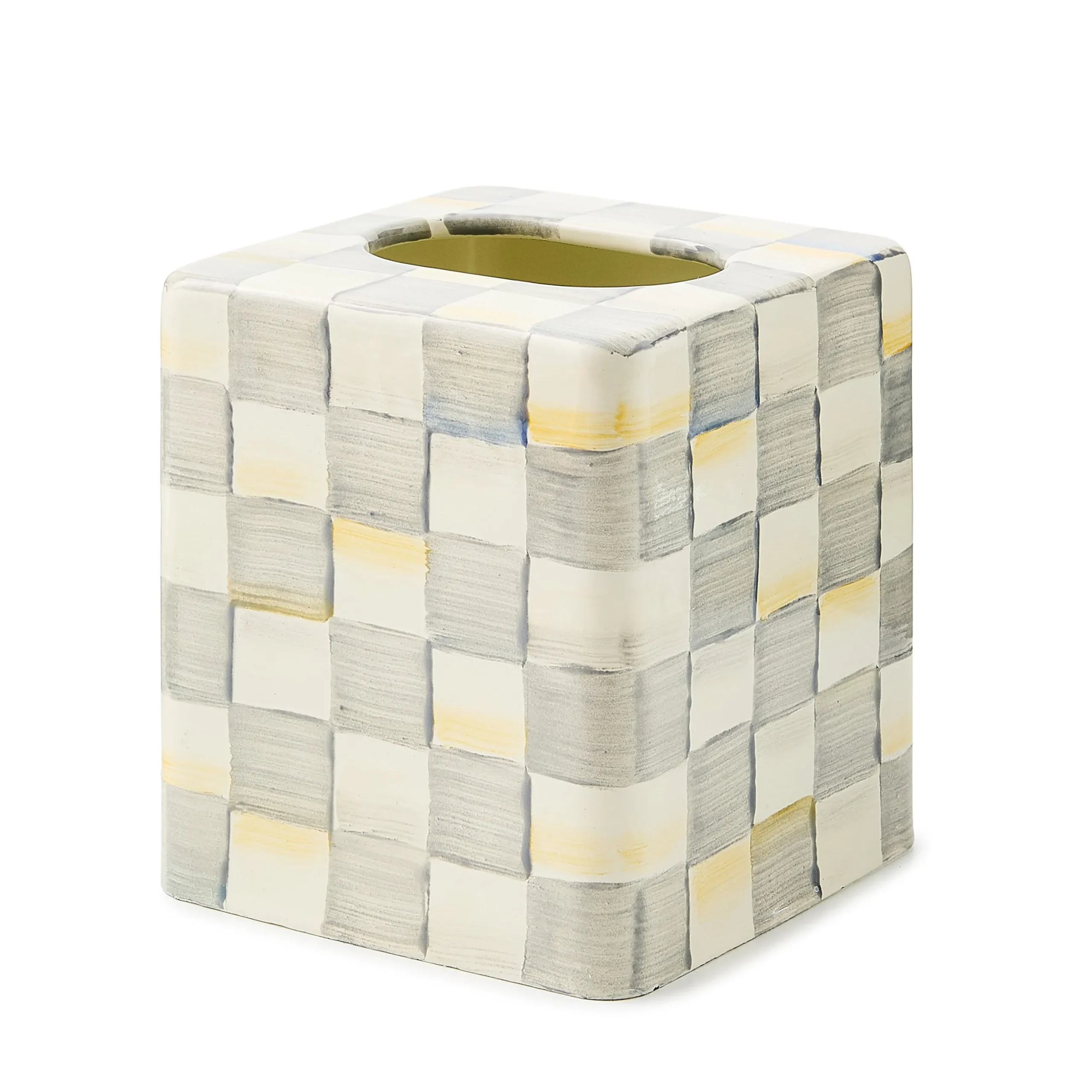 Sterling Check Boutique Tissue Box Cover