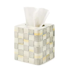 Sterling Check Boutique Tissue Box Cover